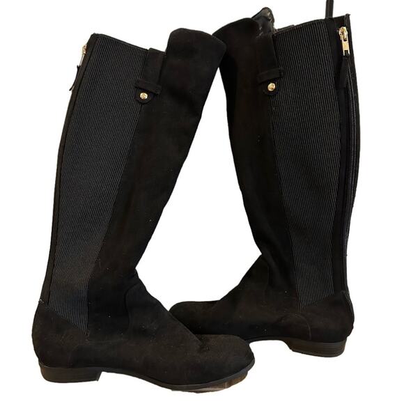 Anne Klein Audrey Tall Riding Boots Knee High Black iFlex Low Block Heel Size 7 - Picture 4 of 12
